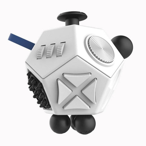 12-Sided Fidget Cube - White and Black - Fidgetys Co.
