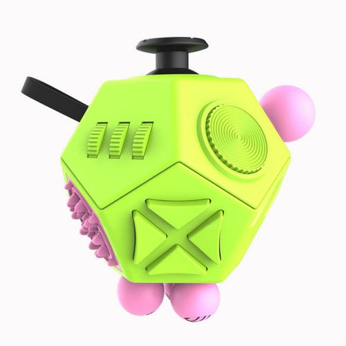 12-Sided Fidget Cube - Green/Pink - Fidgetys Co.
