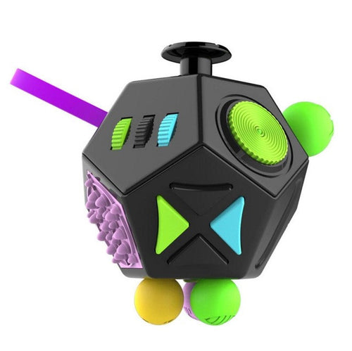 12-Sided Fidget Cube - Black - Fidgetys Co.
