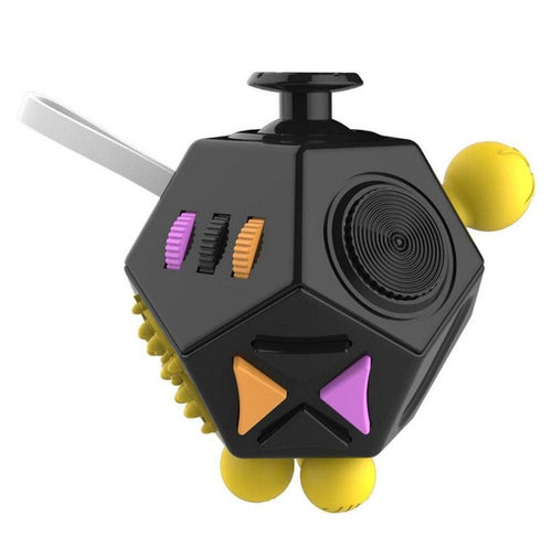 12-Sided Fidget Cube - Black - Fidgetys Co.