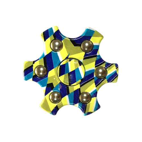 New Spinner Fidget -6 angle Yellow blue - Fidgetys Co.